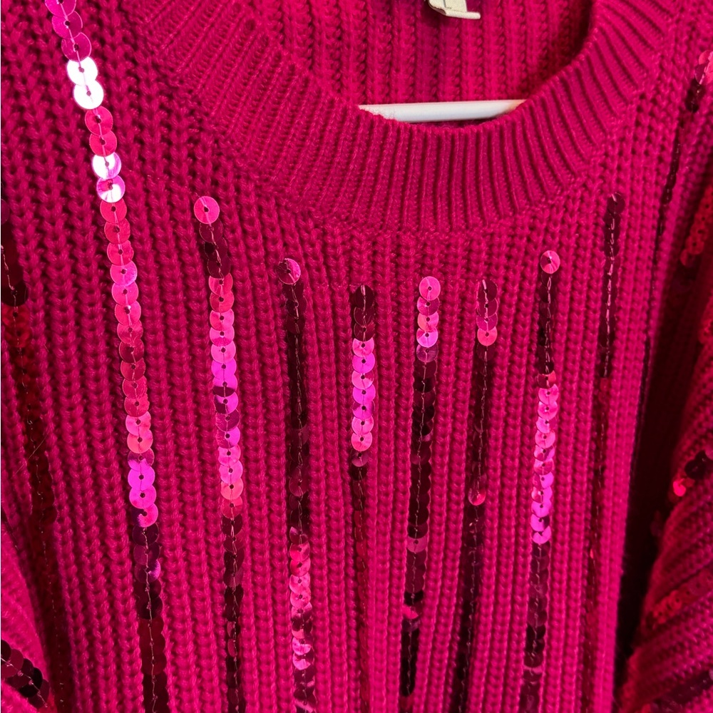 VICI Sequin Embellished Pink Oversize Sweater - Picture 9 of 9
